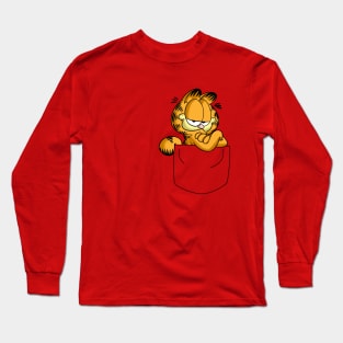 Lazy cat pocket Long Sleeve T-Shirt